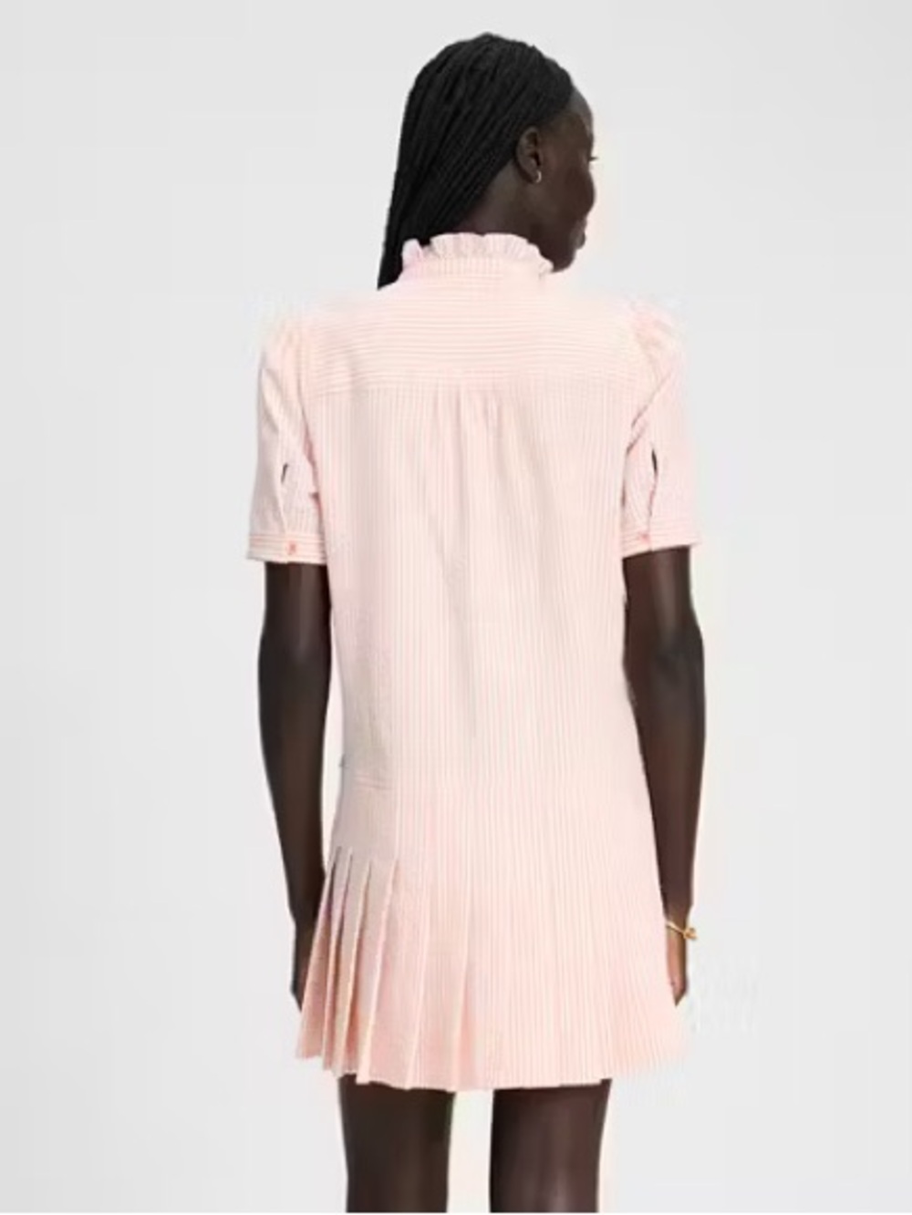 kate spade Seersucker Pleated Shirt Dress Sz Small - Picture 4 of 11